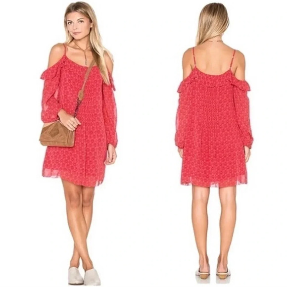 Sanctuary mini dress, size XS (red with subtle print) - Picture 1 of 6